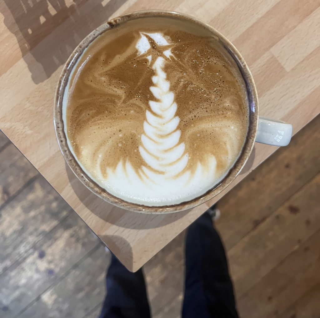 Christmas Coffee Art - Cardinal Coffee Shop Marlborough